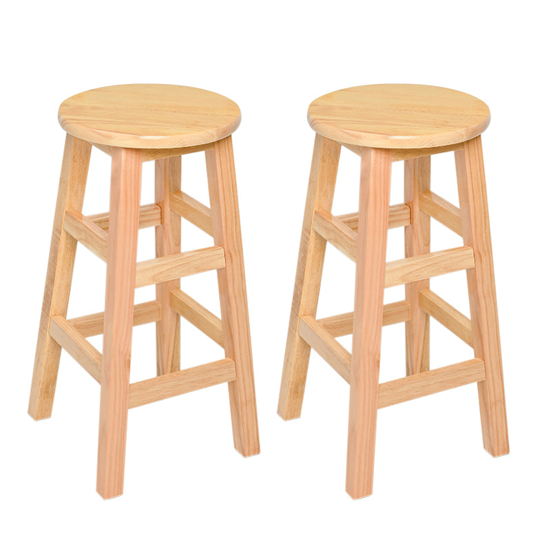 Modern Style Solid Wood Bar Stool with Footrest Living Room Lounge Bar Stool