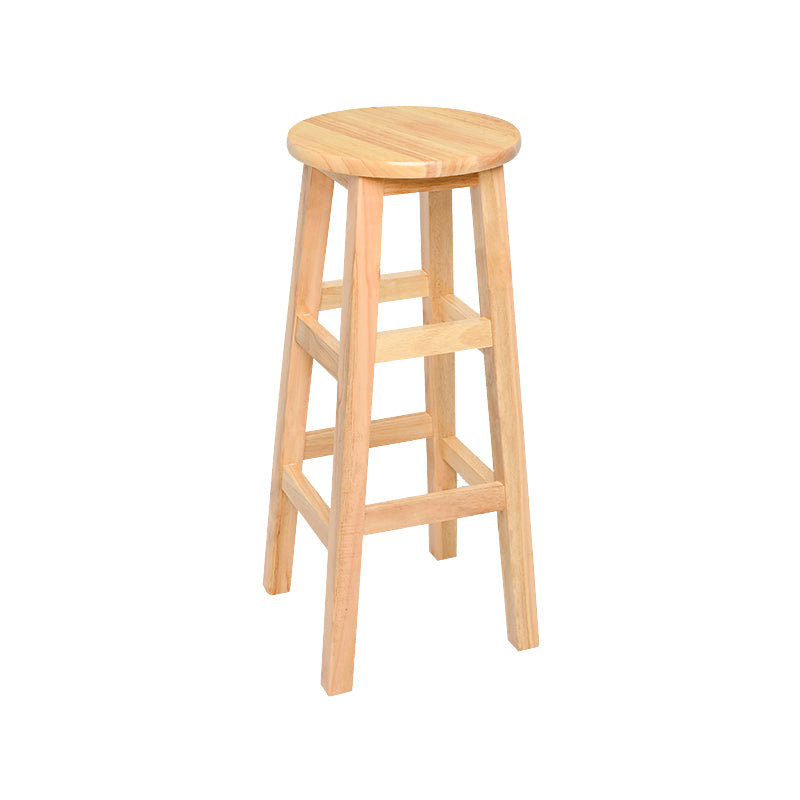 Modern Style Solid Wood Bar Stool with Footrest Living Room Lounge Bar Stool