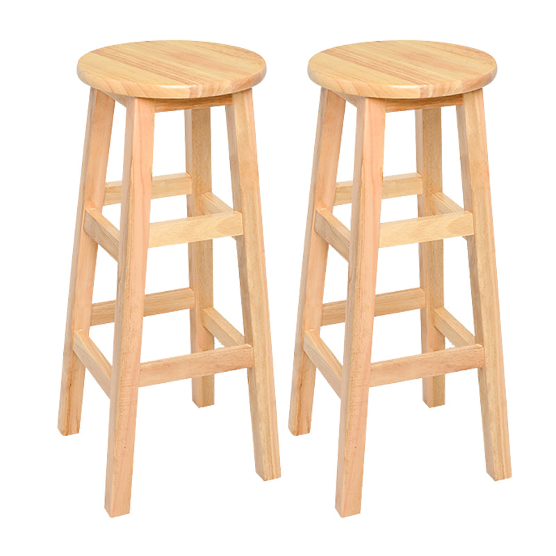Modern Style Solid Wood Bar Stool with Footrest Living Room Lounge Bar Stool