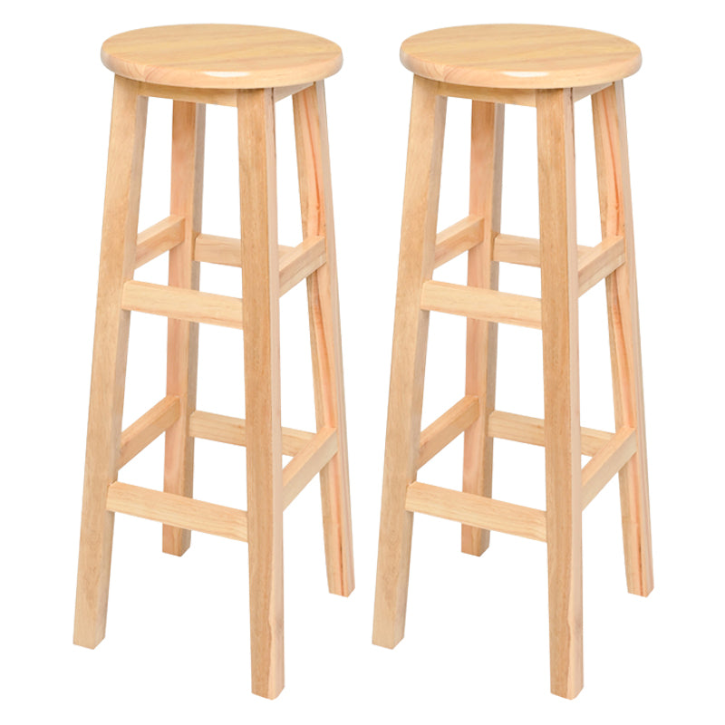 Modern Style Solid Wood Bar Stool with Footrest Living Room Lounge Bar Stool