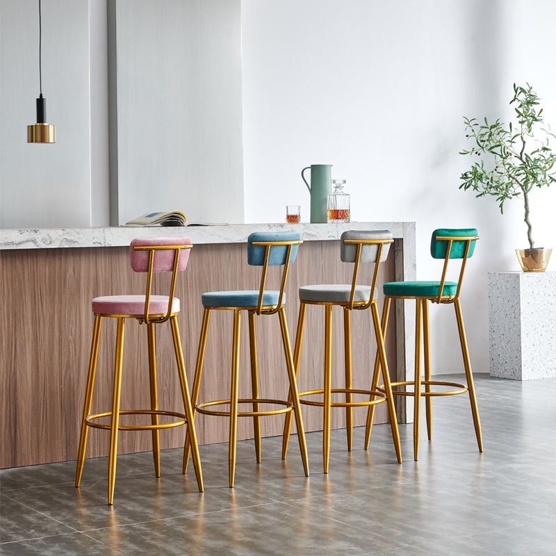 Barhocker aus Metall im modernen Stil mit Fußstütze, heller, luxuriöser Bistro-Barhocker