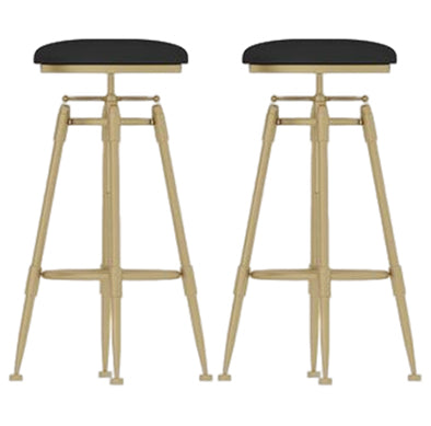 Taburete de bar redondo de terciopelo Glam, reposapiés, taburete de mostrador interior con patas de hierro dorado