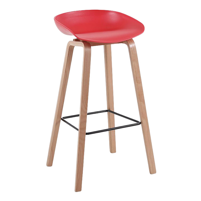 Moderner Barhocker aus massivem Holz für den Innenbereich, Eimer-Thekenhocker mit Kunststoffsitz