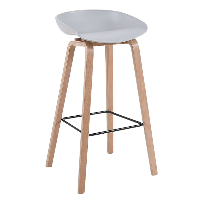 Moderner Barhocker aus massivem Holz für den Innenbereich, Eimer-Thekenhocker mit Kunststoffsitz