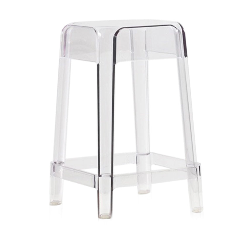 Moderner quadratischer Barhocker aus Kunststoff ohne Armlehnen mit Fußstütze