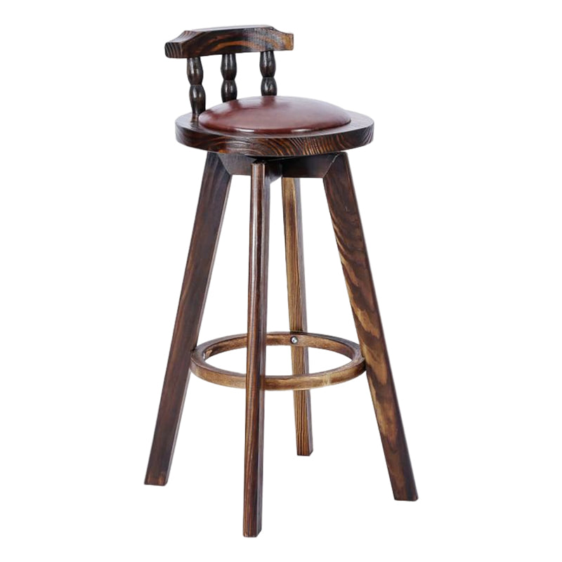 Taburete tradicional de la barra de mostrador taburete de barra sin brazo con base de madera del reposapiés