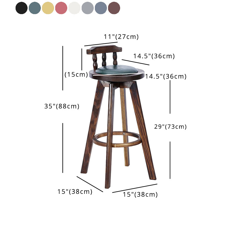 Taburete tradicional de la barra de mostrador taburete de barra sin brazo con base de madera del reposapiés