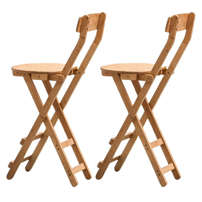 Modern Armless Backrest Counter Stool Wood Bedroom Bar Stool with Wooden Seat and Pedal