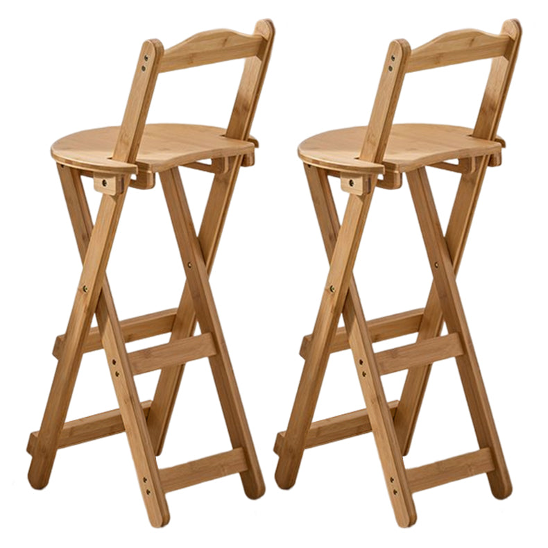 Modern Armless Backrest Counter Stool Wood Bedroom Bar Stool with Wooden Seat and Pedal