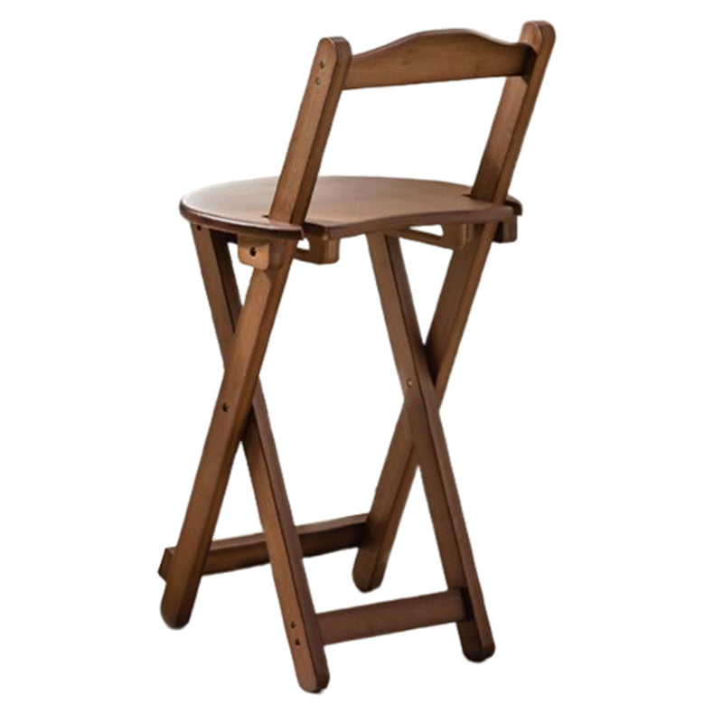 Modern Armless Backrest Counter Stool Wood Bedroom Bar Stool with Wooden Seat and Pedal