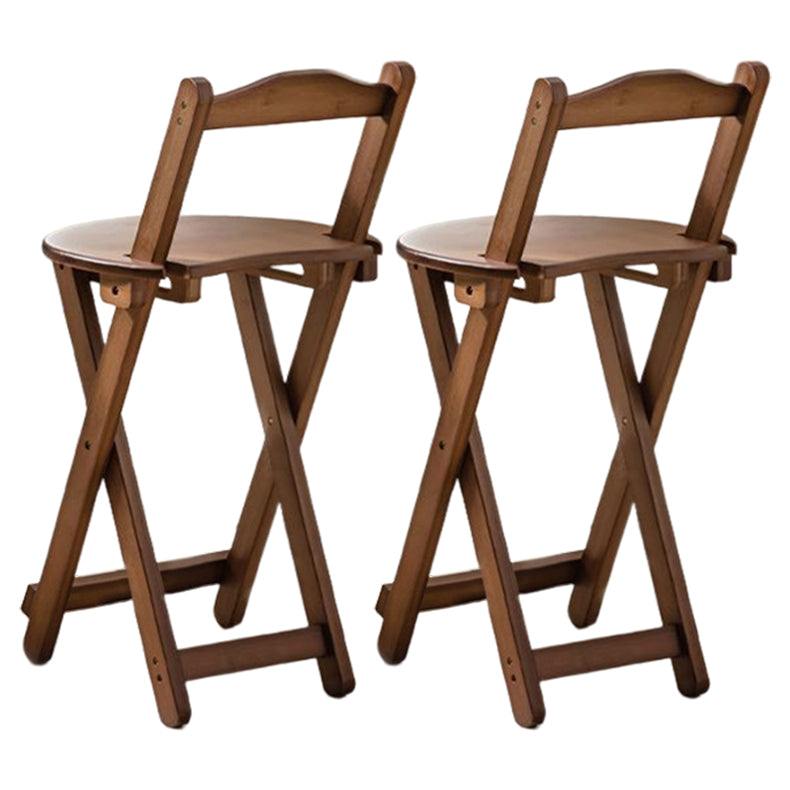 Modern Armless Backrest Counter Stool Wood Bedroom Bar Stool with Wooden Seat and Pedal
