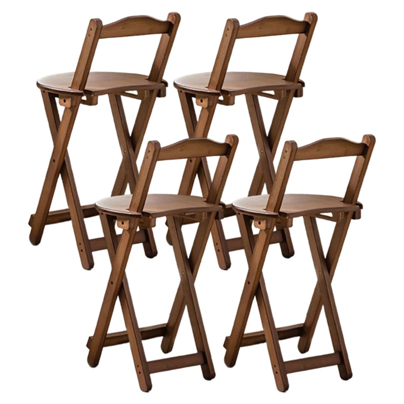 Modern Armless Backrest Counter Stool Wood Bedroom Bar Stool with Wooden Seat and Pedal