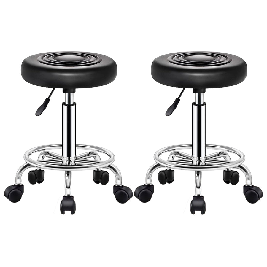 Modern Liftable Rotatable Counter Stool Steel Beauty Shop Bar Stool with Leather Cushion