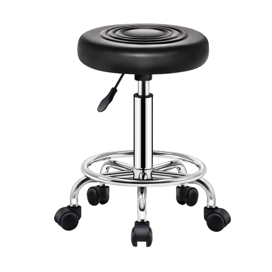 Modern Liftable Rotatable Counter Stool Steel Beauty Shop Bar Stool with Leather Cushion