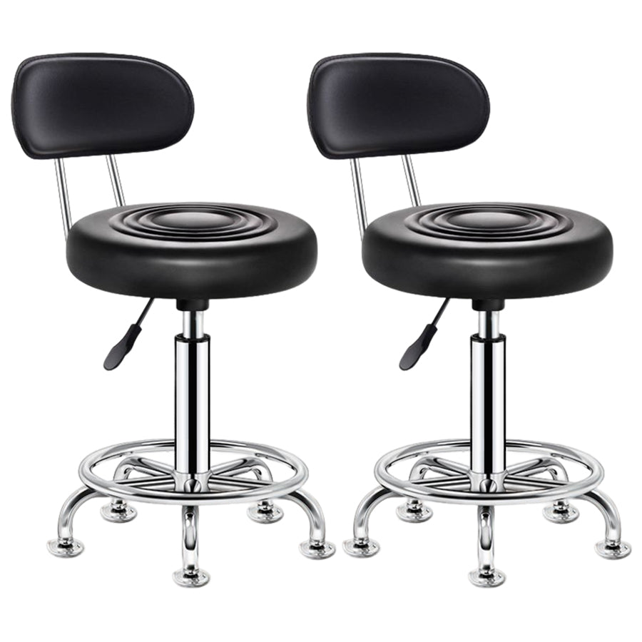Modern Liftable Rotatable Counter Stool Steel Beauty Shop Bar Stool with Leather Cushion