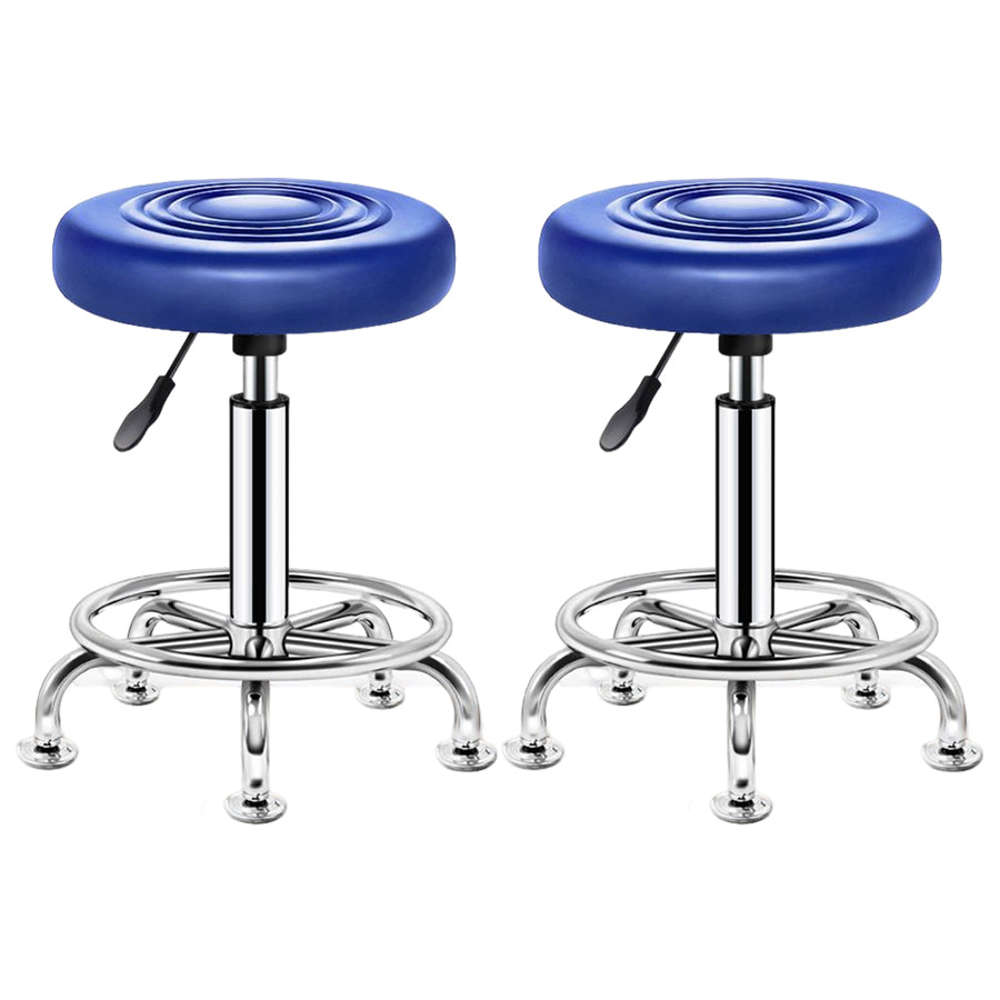 Modern Liftable Rotatable Counter Stool Steel Beauty Shop Bar Stool with Leather Cushion