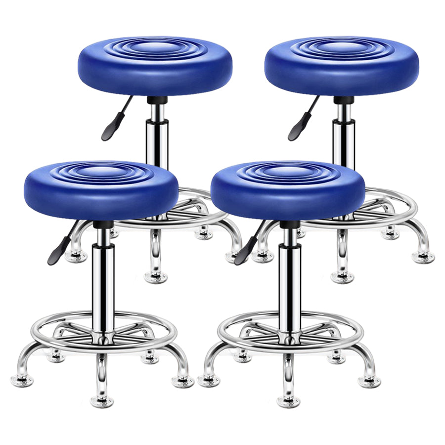 Modern Liftable Rotatable Counter Stool Steel Beauty Shop Bar Stool with Leather Cushion