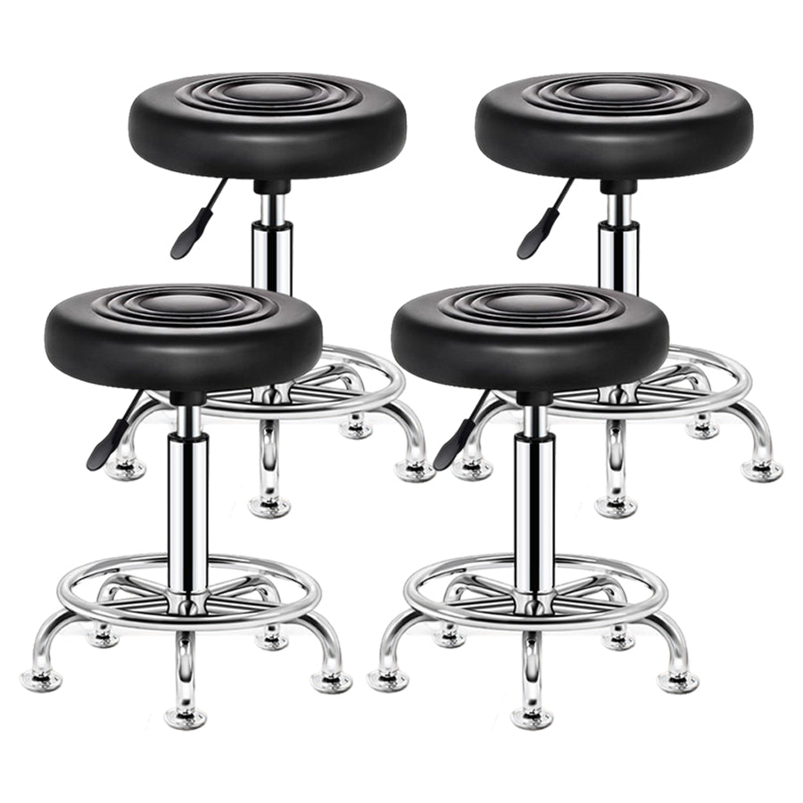 Modern Liftable Rotatable Counter Stool Steel Beauty Shop Bar Stool with Leather Cushion
