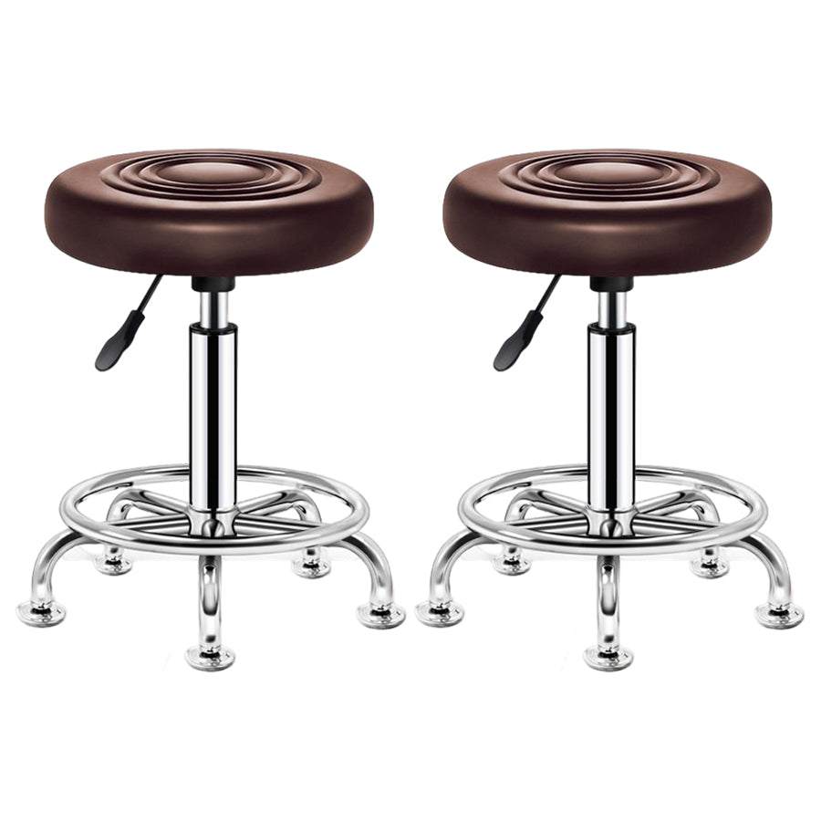 Modern Liftable Rotatable Counter Stool Steel Beauty Shop Bar Stool with Leather Cushion