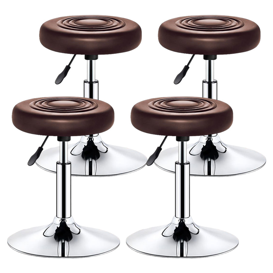Modern Liftable Rotatable Counter Stool Steel Beauty Shop Bar Stool with Leather Cushion