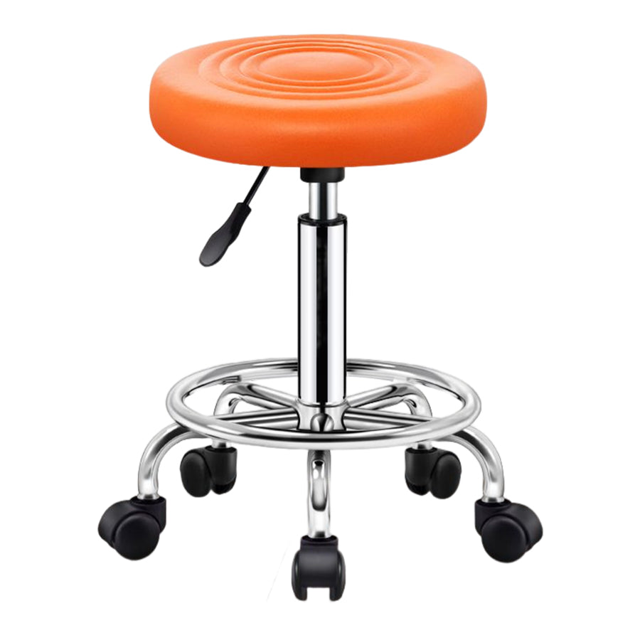 Modern Liftable Rotatable Counter Stool Steel Beauty Shop Bar Stool with Leather Cushion