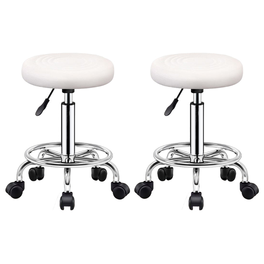 Modern Liftable Rotatable Counter Stool Steel Beauty Shop Bar Stool with Leather Cushion