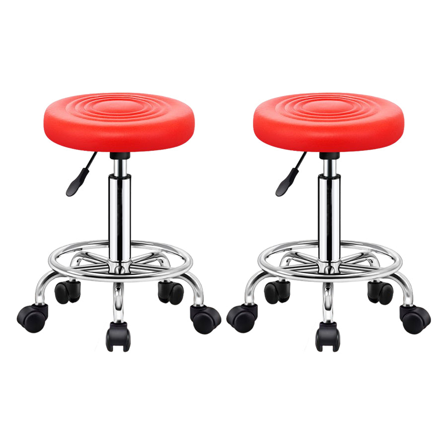 Modern Liftable Rotatable Counter Stool Steel Beauty Shop Bar Stool with Leather Cushion