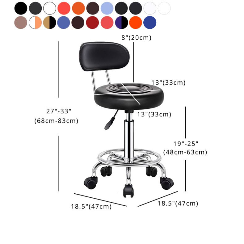 Modern Liftable Rotatable Counter Stool Steel Beauty Shop Bar Stool with Leather Cushion