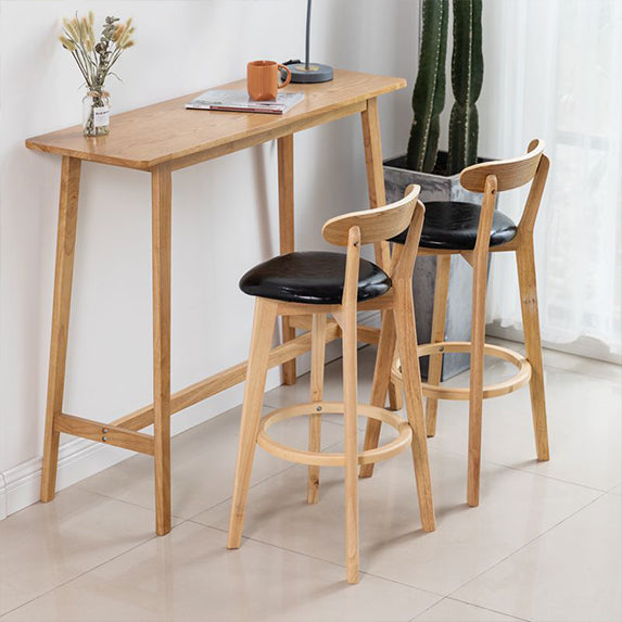 Taburete moderno sin brazos para mostrador, taburete de bar de estudio de madera con cojín y pedal