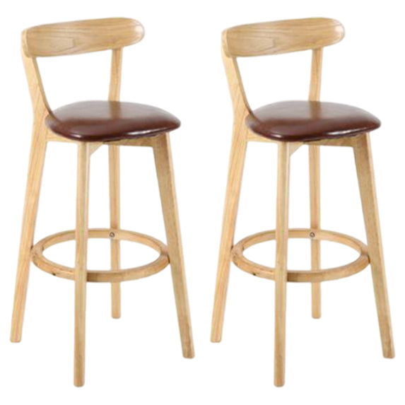 Taburete moderno sin brazos para mostrador, taburete de bar de estudio de madera con cojín y pedal
