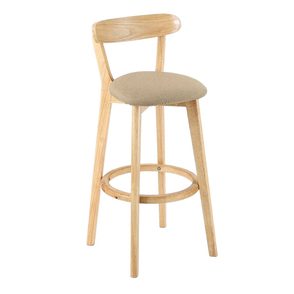 Taburete moderno sin brazos para mostrador, taburete de bar de estudio de madera con cojín y pedal