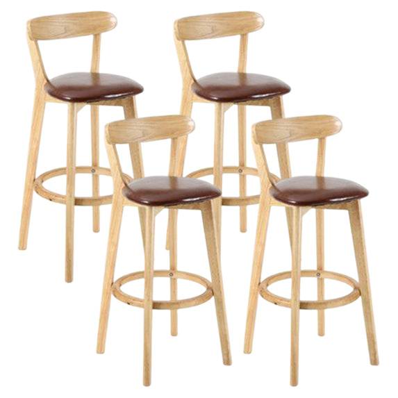 Taburete moderno sin brazos para mostrador, taburete de bar de estudio de madera con cojín y pedal