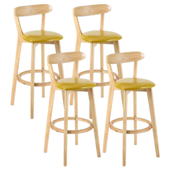 Taburete moderno sin brazos para mostrador, taburete de bar de estudio de madera con cojín y pedal