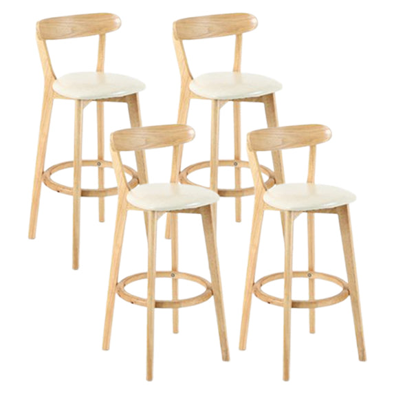 Taburete moderno sin brazos para mostrador, taburete de bar de estudio de madera con cojín y pedal