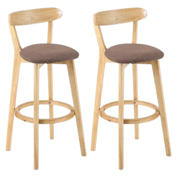 Taburete moderno sin brazos para mostrador, taburete de bar de estudio de madera con cojín y pedal
