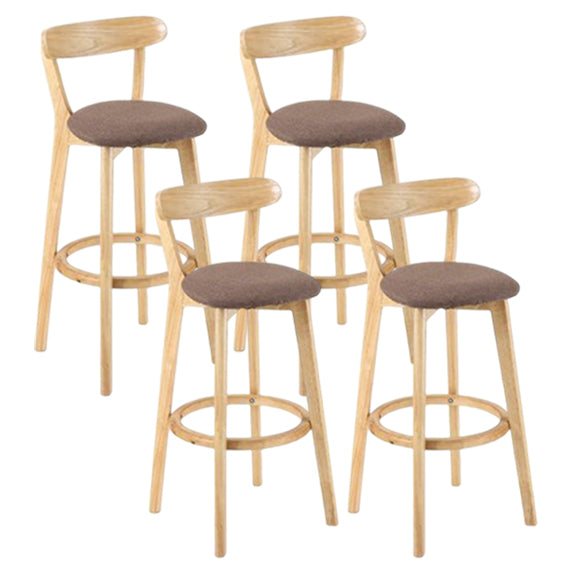 Taburete moderno sin brazos para mostrador, taburete de bar de estudio de madera con cojín y pedal