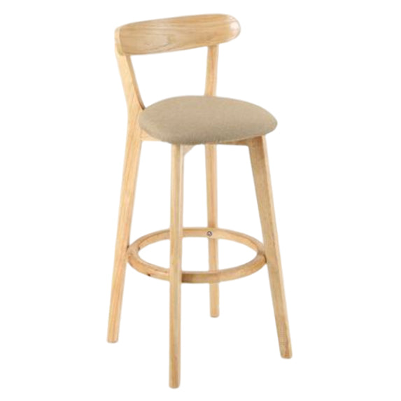 Taburete moderno sin brazos para mostrador, taburete de bar de estudio de madera con cojín y pedal
