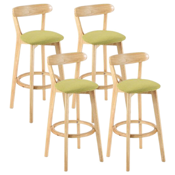 Taburete moderno sin brazos para mostrador, taburete de bar de estudio de madera con cojín y pedal