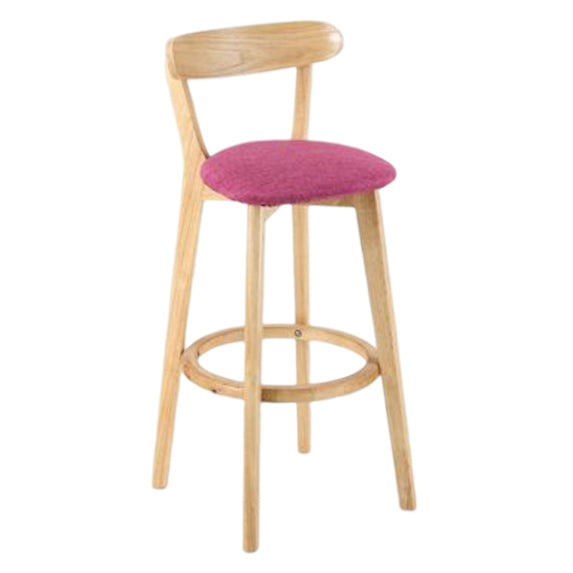 Taburete moderno sin brazos para mostrador, taburete de bar de estudio de madera con cojín y pedal