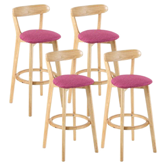 Taburete moderno sin brazos para mostrador, taburete de bar de estudio de madera con cojín y pedal