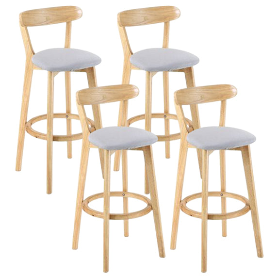 Taburete moderno sin brazos para mostrador, taburete de bar de estudio de madera con cojín y pedal