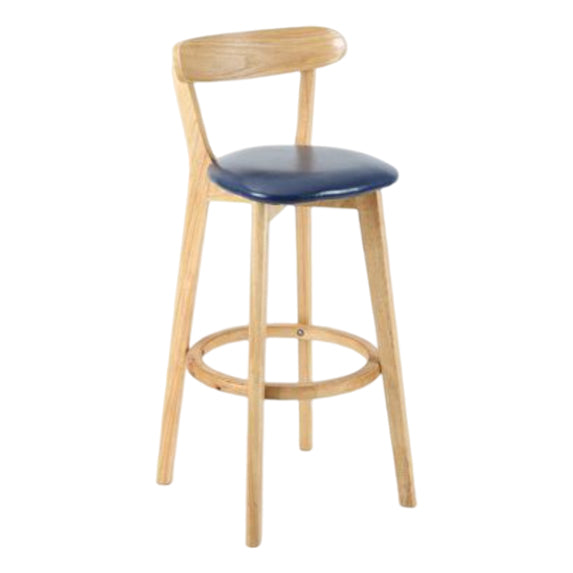 Taburete moderno sin brazos para mostrador, taburete de bar de estudio de madera con cojín y pedal