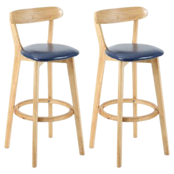 Taburete moderno sin brazos para mostrador, taburete de bar de estudio de madera con cojín y pedal