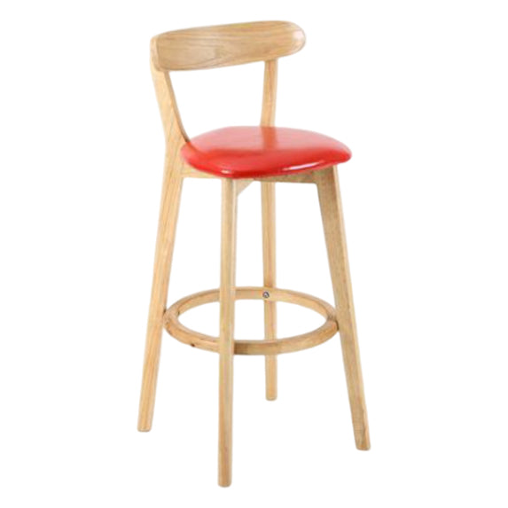 Taburete moderno sin brazos para mostrador, taburete de bar de estudio de madera con cojín y pedal