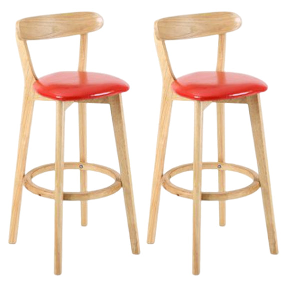 Taburete moderno sin brazos para mostrador, taburete de bar de estudio de madera con cojín y pedal