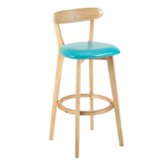 Taburete moderno sin brazos para mostrador, taburete de bar de estudio de madera con cojín y pedal