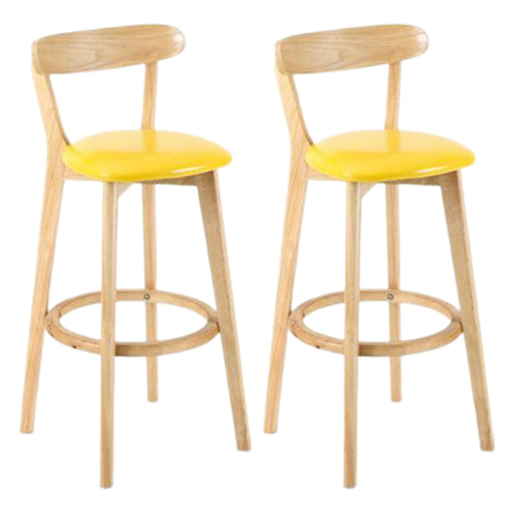 Taburete moderno sin brazos para mostrador, taburete de bar de estudio de madera con cojín y pedal