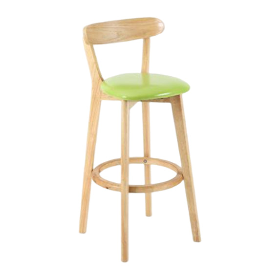 Taburete moderno sin brazos para mostrador, taburete de bar de estudio de madera con cojín y pedal