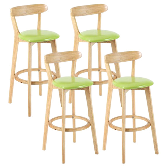 Taburete moderno sin brazos para mostrador, taburete de bar de estudio de madera con cojín y pedal