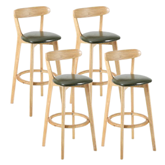 Taburete moderno sin brazos para mostrador, taburete de bar de estudio de madera con cojín y pedal